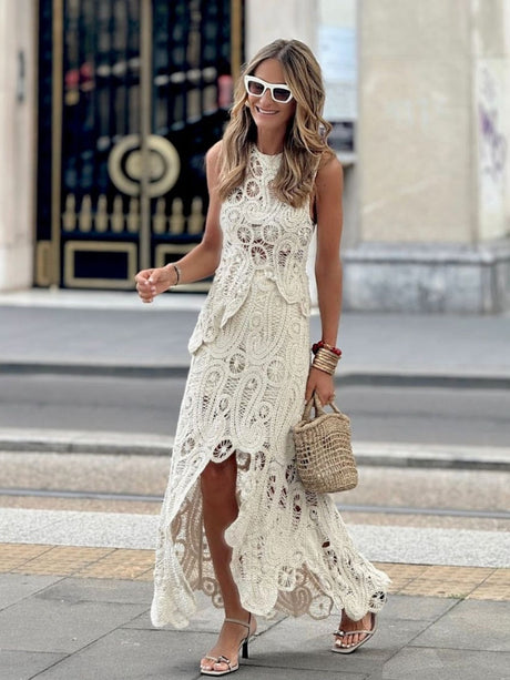 Hollow Irregular Lace Chain Link 3D Effect 2-piece Sets