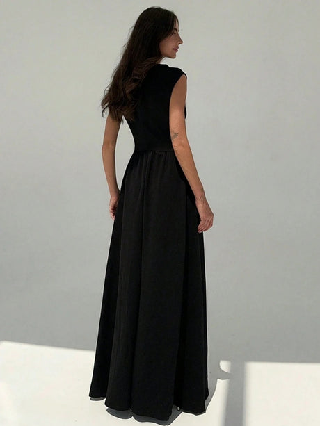 Color-blocked Splicing Parties Maxi Dresses