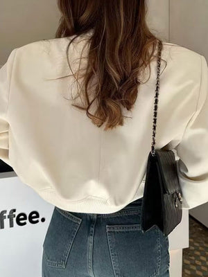 Liber Autumn Women's Pocket Solid Color Short Pocket Jackets