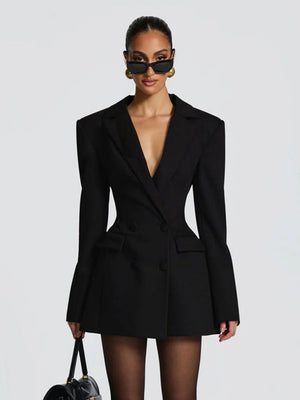 V-neck, Long Sleeves, Tulip-shaped Waist Blazers