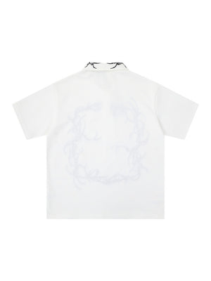 Graffiti Embroidery Loose-fit POLO Shirt