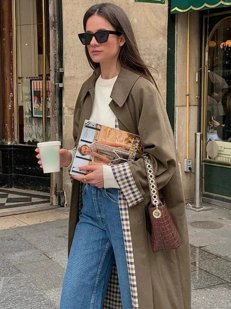 Old Lattice lining Mid-length Trench Coats