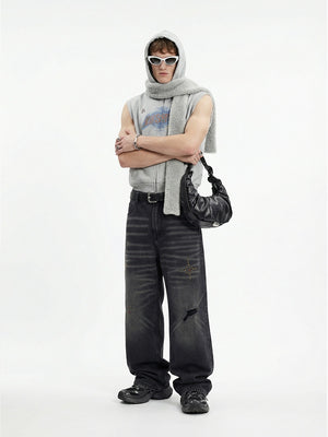 Cat Whiskers Hole Hot Stamping Beads Jeans