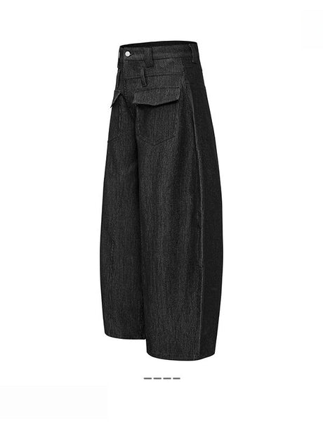 Liber Summer Neutral Pocket decoration Solid Color Jeans
