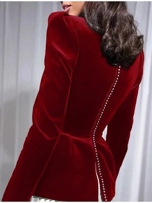 Zipper Long-sleeved Color-blocked Pleated Hem Mini&Short Dresses