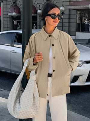 Liber Autumn Women's Trench Coats Solid Color Jackets