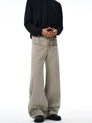 Liber Autumn Neutral wear Pocket decoration Solid Color Jeans