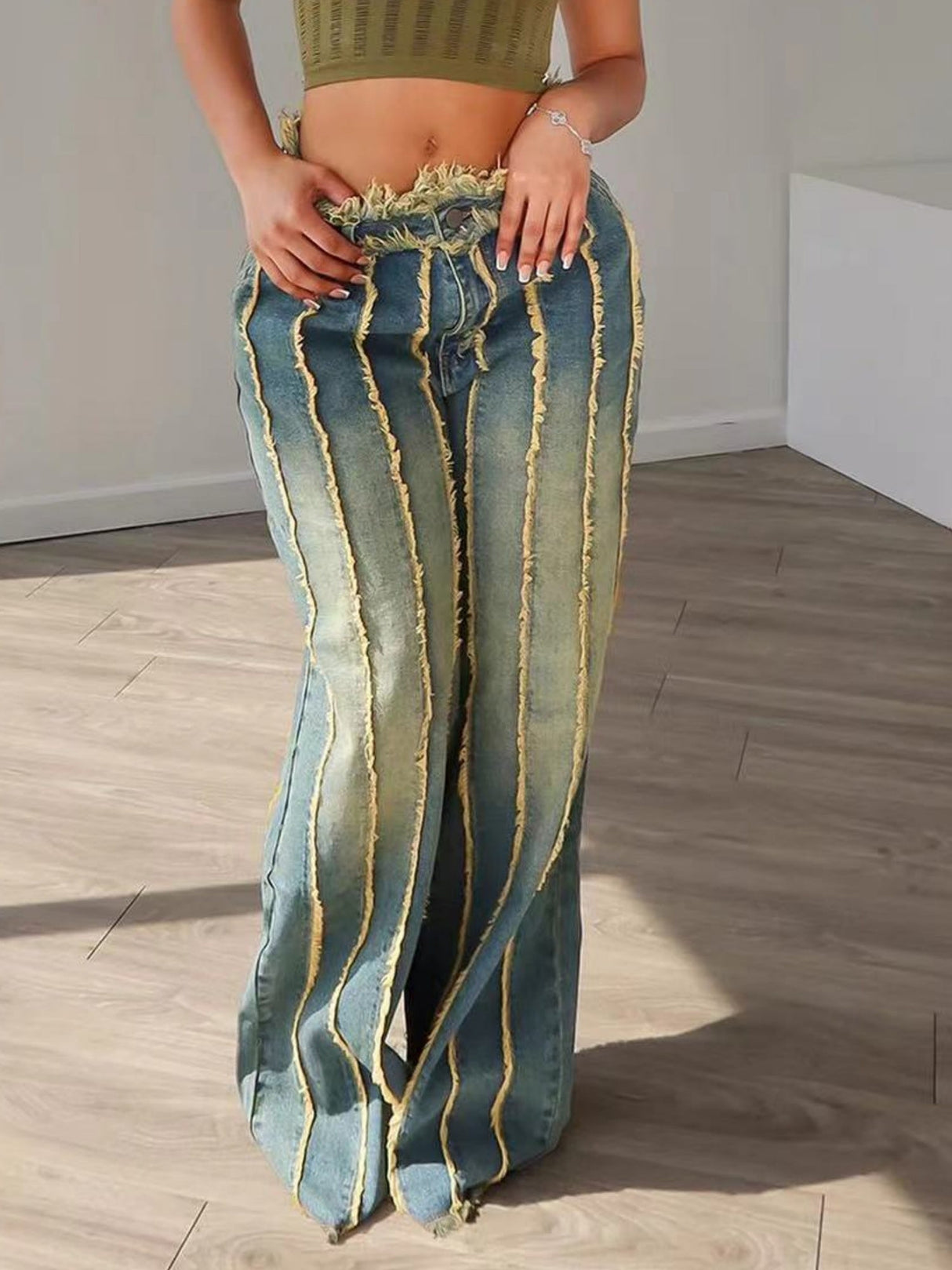 Y3K Splicing Rough Edges Washing And Dyeing Jeans