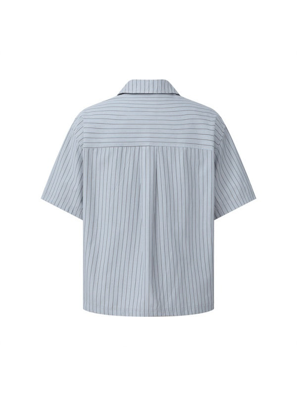 Cuban Territory Vertical Stripe Vacation Shirts