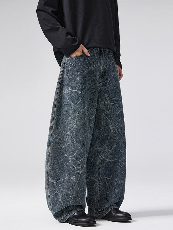 Lightning Jacquard Machete Loose Silhouette Jeans