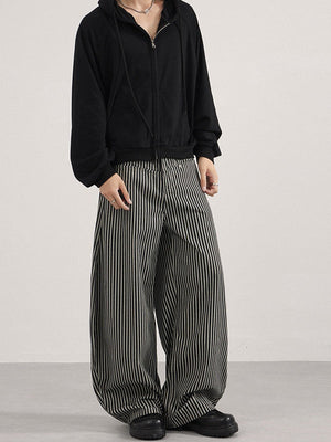 Liber Autumn Neutral wear Color matching Stripes Pants