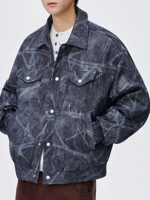 Lapel Printing And Dyeing Loose Jackets