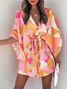 V-neck Tie For A Casual Vacation Look Mini&Short Dresses