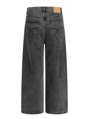 Punk Distressed Washed Patchwork Denim Pants