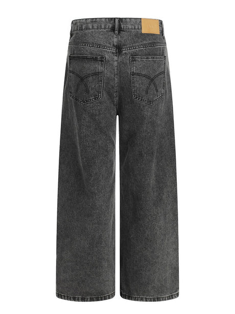 Punk Distressed Washed Patchwork Denim Pants