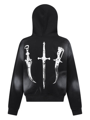 Halloween Hip Hop Fur Collar Hooded Loose Coat