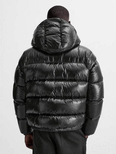 Thermal Hooded Solid-Color Sports Puffer Jacket