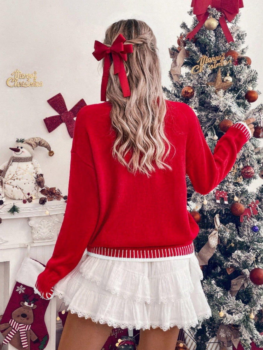 Christmas Letter Crew Neck Sweaters