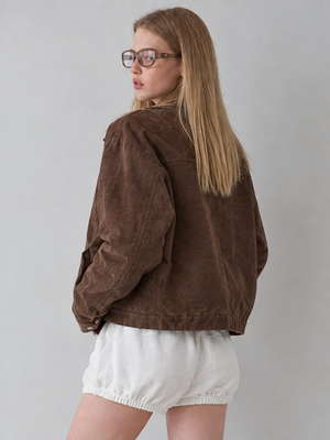 Versatile Casual Retro Style Zip-up Jacket