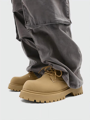 Chaussures de travail Derby à plateforme en daim