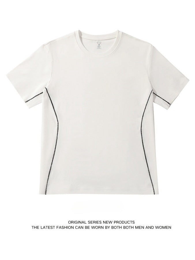 Liber Summer Men's Color matching Solid Color T-shirts