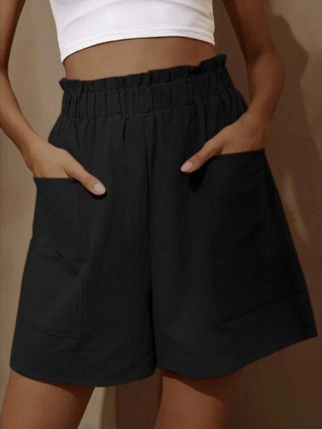 Vacation-style Loose High-waisted Shorts
