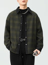 Plaid Loose-fit Wool Blend Shirts