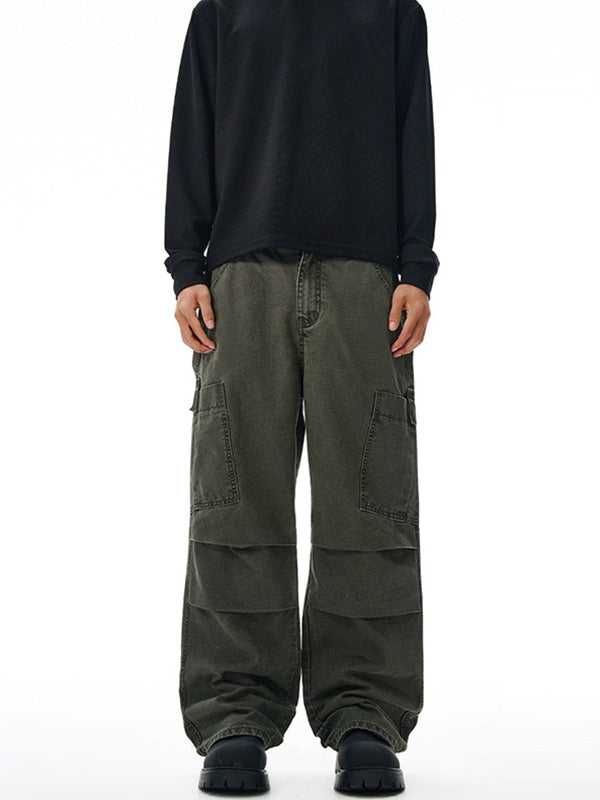 Liber Autumn Men's Multiple pockets Solid Color Cargo Trousers
