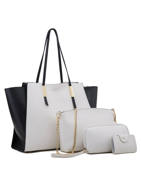 4-piece Patchwork Tote Bag Set