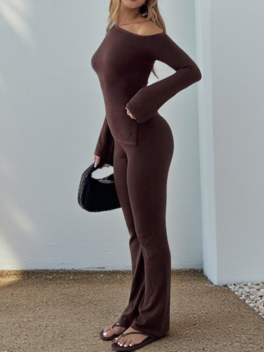 T-shirts Tight Trousers Long-sleeved Two-piece Suit