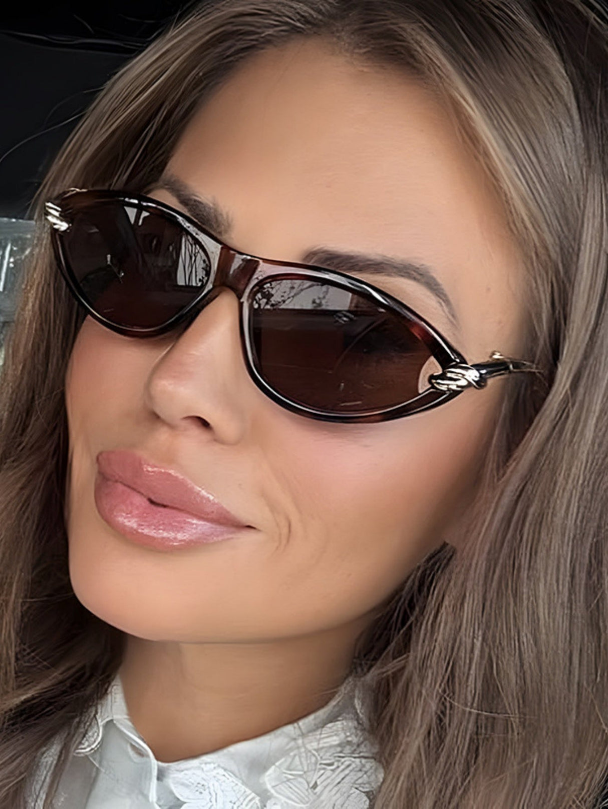 Cat-eye Knot Oval Sunglasses