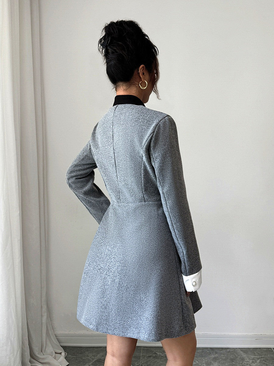 A-line Style With Contrasting Colors Cute Short Dress