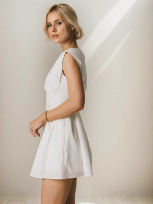 One-shoulder Collar Simplicity Commuting Waist Mini&Short Dresses