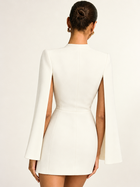 Robe blazer unie à châle croisé