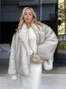 Cardigan With Turn-down Collar Faux Fur Dinner Parties Coats