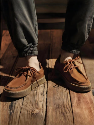 Outdoor Suede Lace-up Flat Shoes