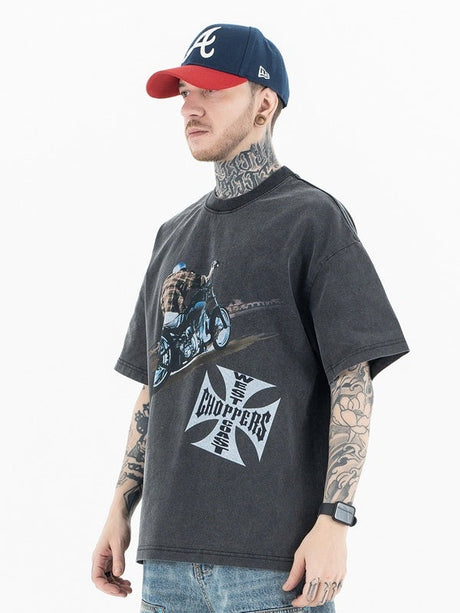 Liber Summer Men's Printed Letter T-shirts