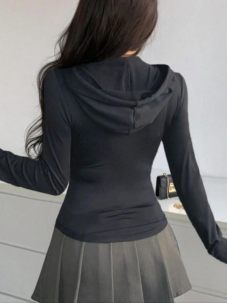 Zippered Short Fit Hooded T-shirts