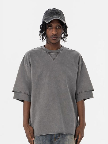 Liber Summer Men's Washing Letter T-shirts