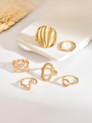Geometric Openwork Ring Set