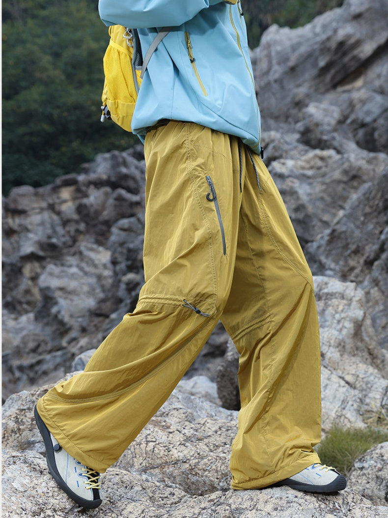 Outdoor Metal Three-proof Lightweight On Foot Straight Tooling Hiking Pants