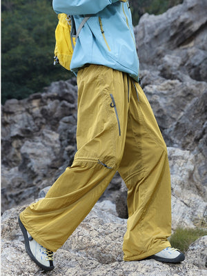 Outdoor Metal Three-proof Lightweight On Foot Straight Tooling Hiking Pants