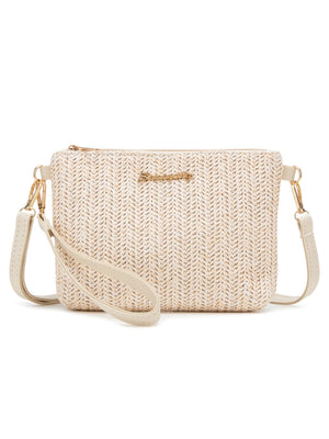 Resort Striped Straw Crossbody Bag