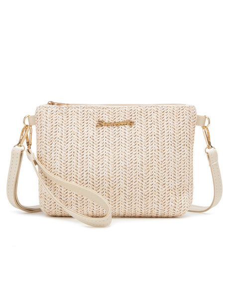 Resort Striped Straw Crossbody Bag