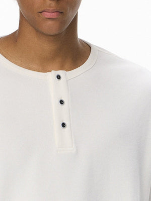 Liber Autumn Neutral wear Henry Collar Solid Color T-shirts