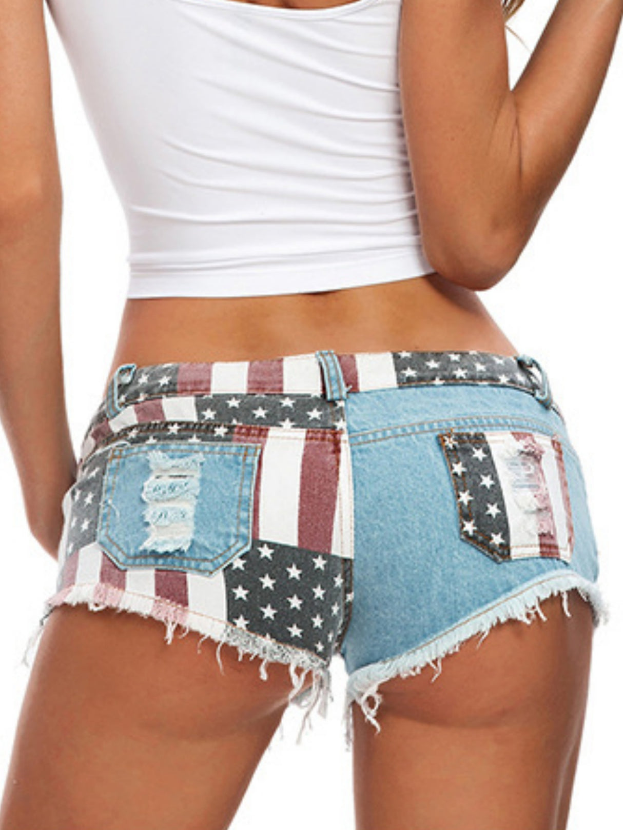 State-owned Enterprise Pattern Low-rise Sexy Denim Shorts