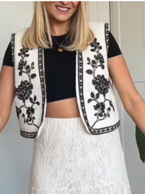 Liber European and American style Women's Embroidered Pattern Vests