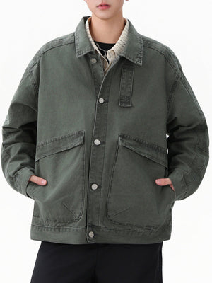 Retro Martin Beaded Canvas Washing Work Jacket