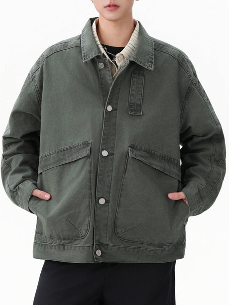 Retro Martin Beaded Canvas Washing Work Jacket