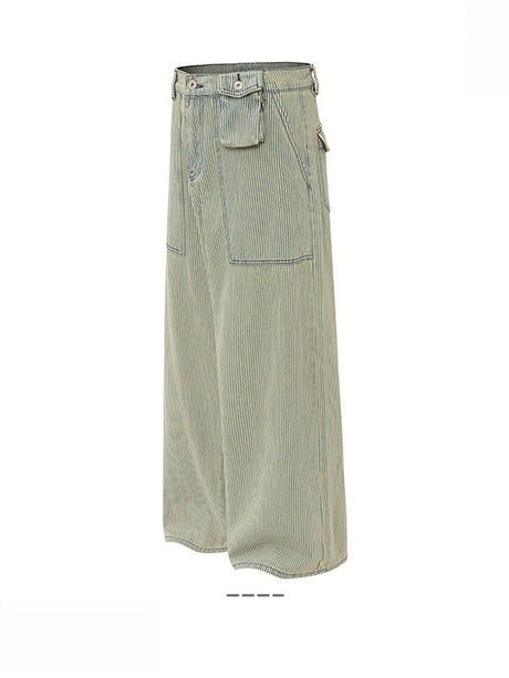 Stripes Large Pockets Cargo Trousers